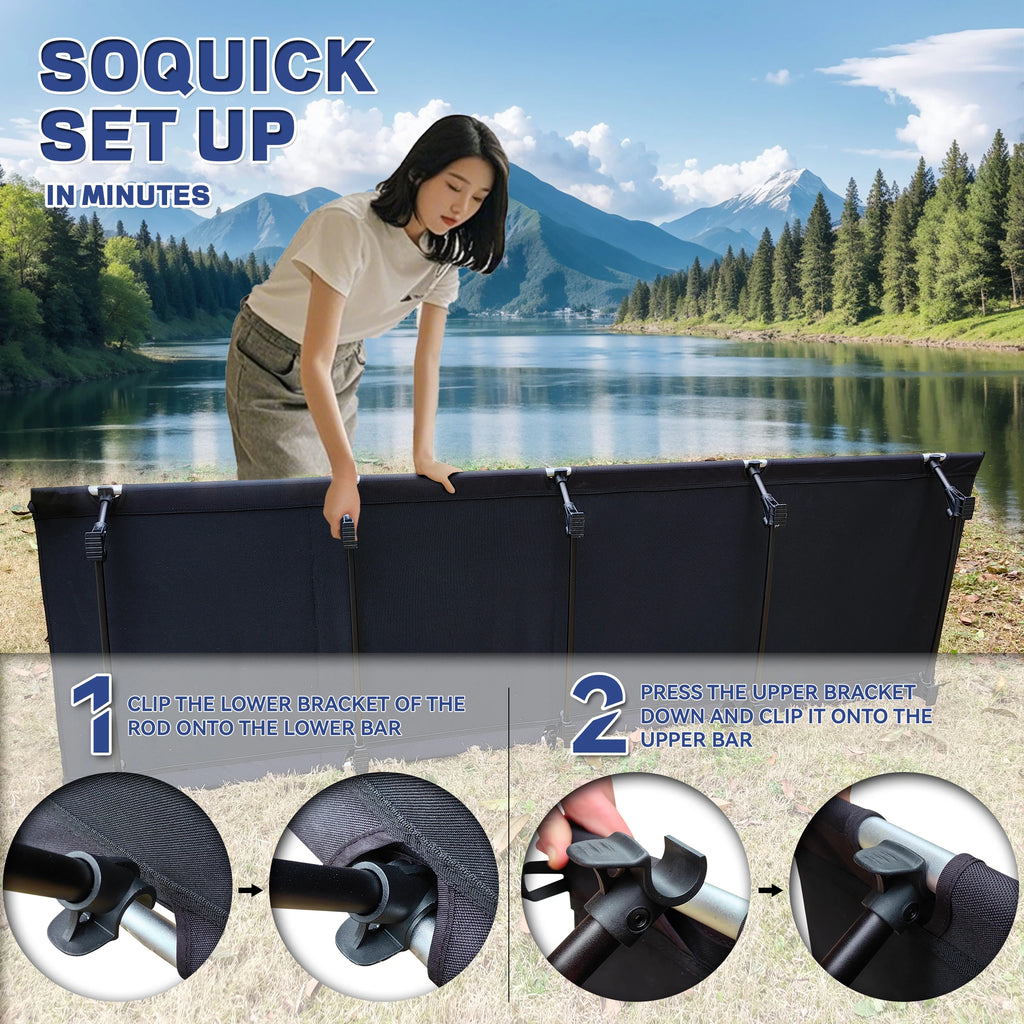Camping Cot 190cm Portable Folding Bed Ultralight Compact Tent Bed – Black