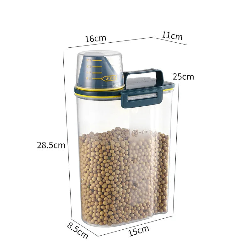 Pet Food Storage Container 2kg Sealed Dry Food Bin Moisture Resistant - Blue