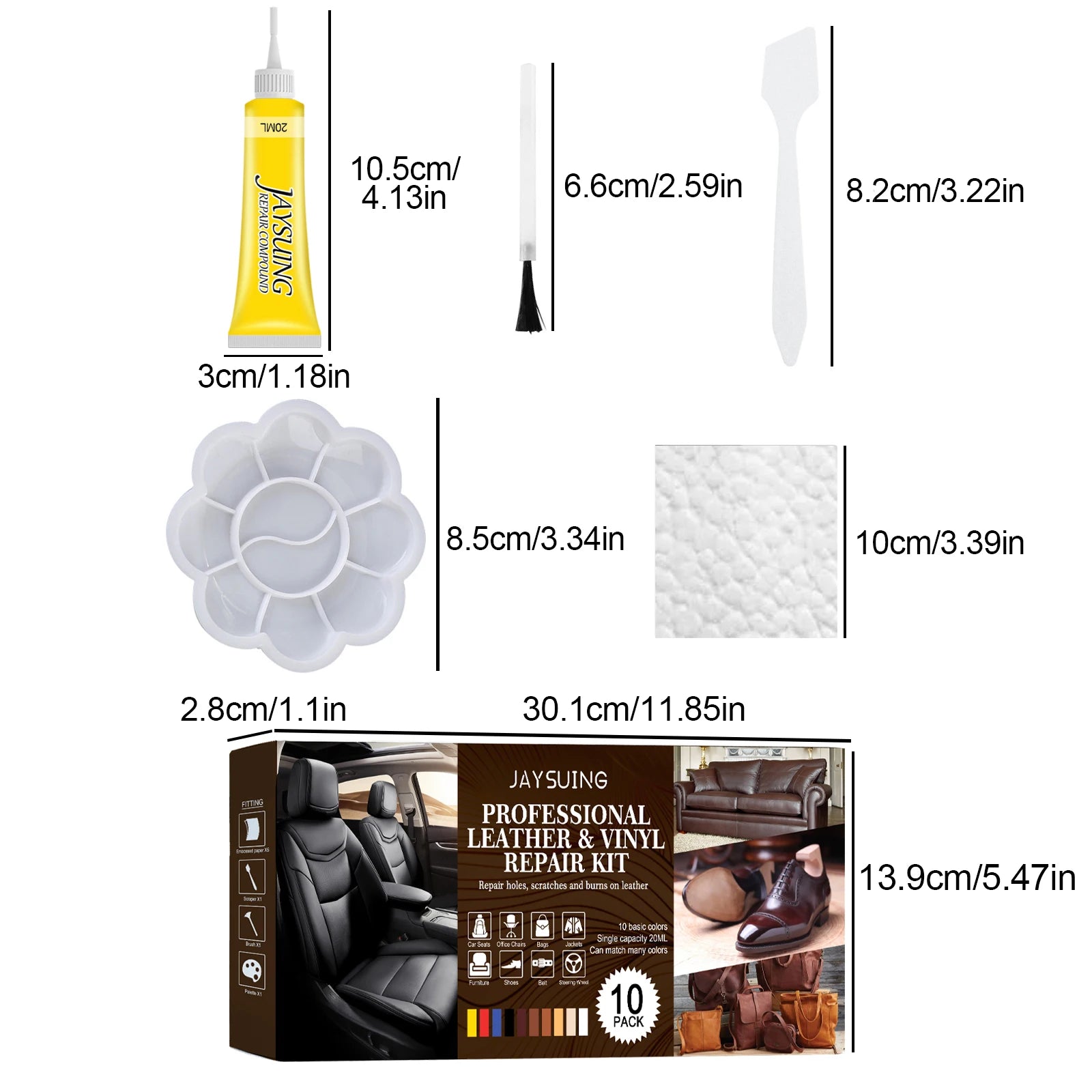 Leather Repair Kit Leather Vinyl Repair Kit Vinyl and Leather Repair Kit for Bag Shoes Furniture Cleaning Protecting