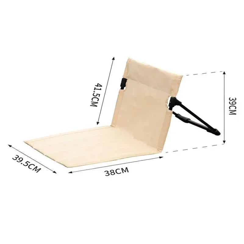 Ultra-Light Folding ChaUltra-Light Folding Floor Chair Portable Camping Beach Seat with Aluminium Alloy Frame – Khaki