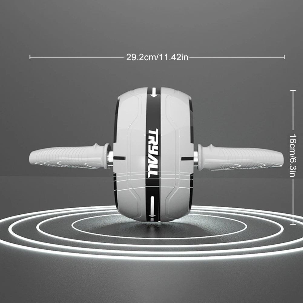 Abdominal Rebound Roller Anti Slip Core Strength Trainer Detachable Single Wheel Fitness Tool - Gray