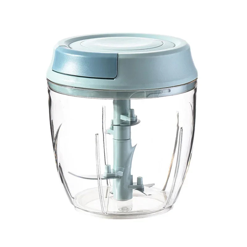 Manual Food Chopper 900mL Hand Pull Vegetable Garlic Onion Mincer with Stainless Steel Blades