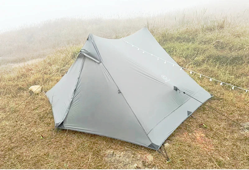 Camping Tent 2 Person Ultralight 1180g 15D Silicone Nylon Waterproof Backpacking – Gray