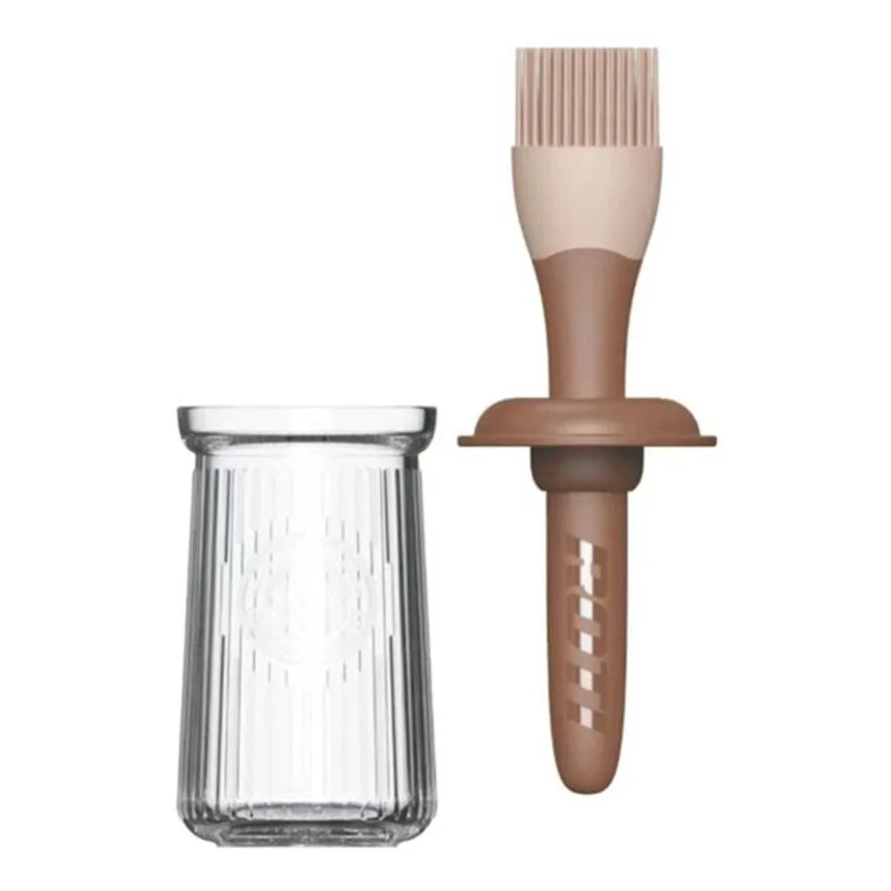 3 In 1 BBQ Oil Brush Heat Resistant Split Type Sauce Applying Brush Baking Tool Silicone Oil Dispenser Bottle with Brush