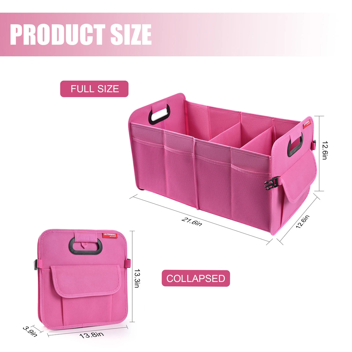 Foldable Car Trunk Organizer 55cm Waterproof Oxford Storage Bag - Beige