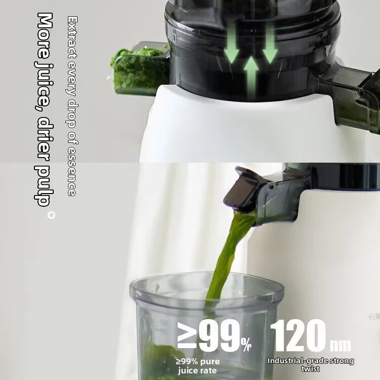 Juicer Machine 1500mL Low Speed Automatic Pulp Separation Cold Press Extractor – White