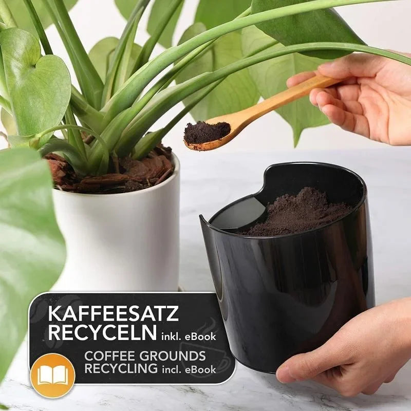Espresso Coffee Knock Box Coffee Grounds Dump Bin with Anti-Slip Base – Black