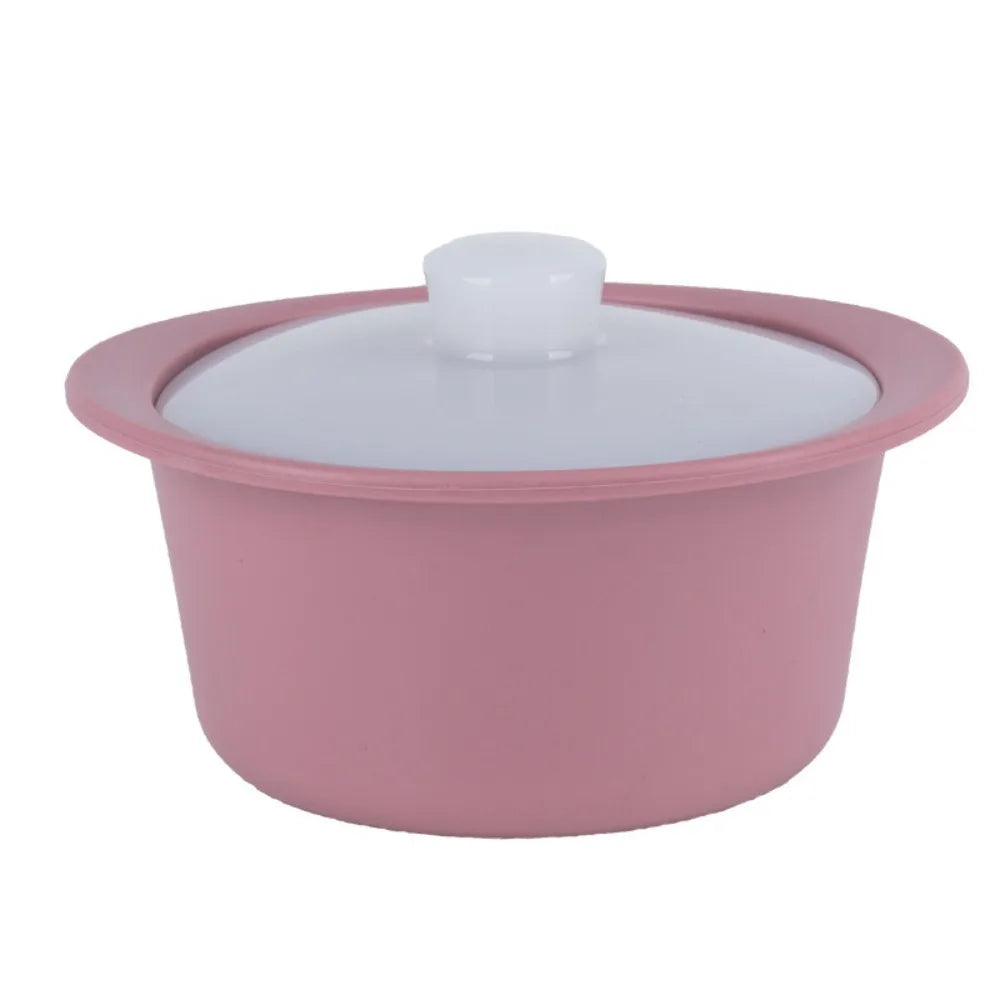 Large Silicone Microwave Steamer Bowl with Lid Heat Resistant Soup Container Lunch Box – Pink