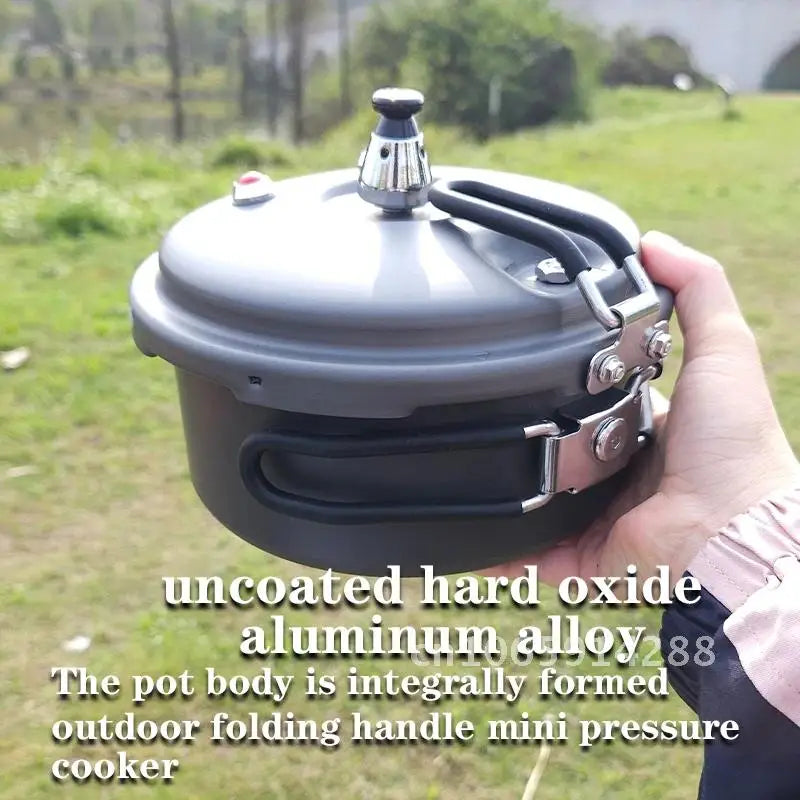 Pressure Cooker 1.8L 80kPa Folding Handle Outdoor Camping Cookware – Grey