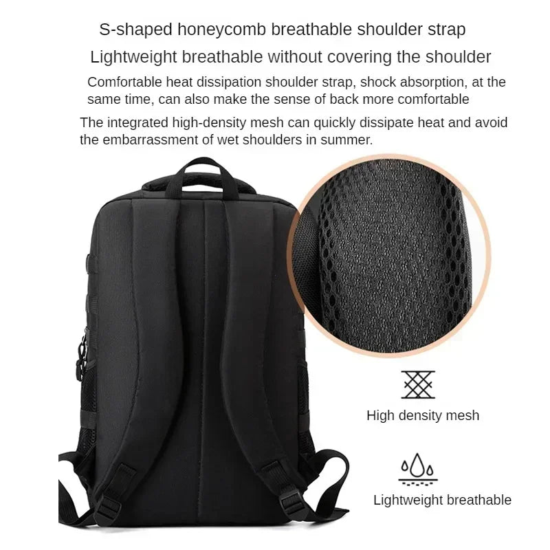 Tactical Backpack 35L Waterproof Nylon Camping Hiking Rucksack - Black
