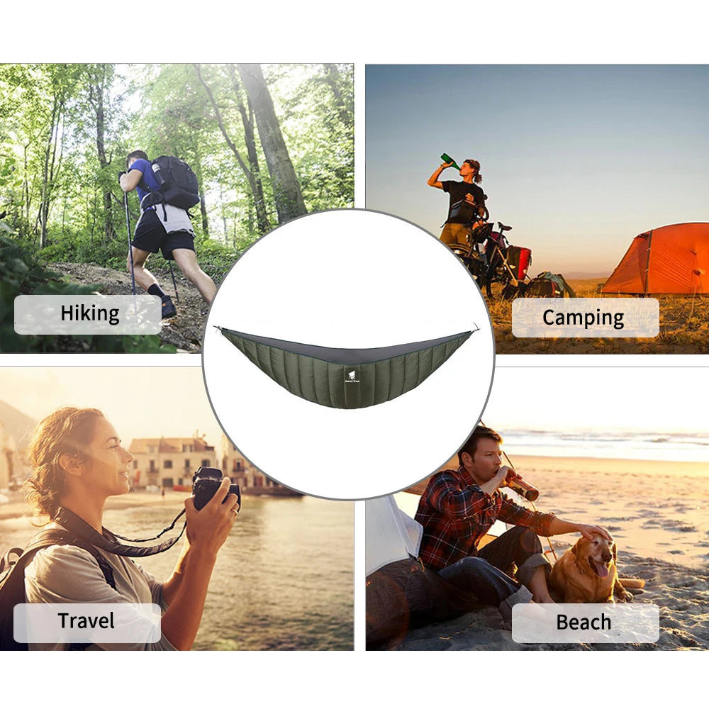 Portable Hammock Underquilt Winter Cold Weather Warm Under Quilt for Camping Hiking - Army Green