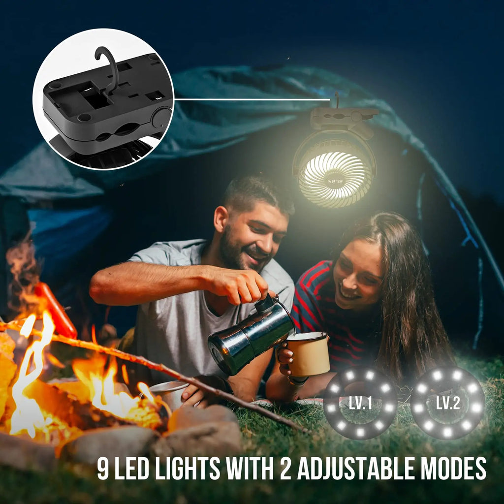 Portable Camping Fan 8000mAh Rechargeable LED Lantern Remote Control