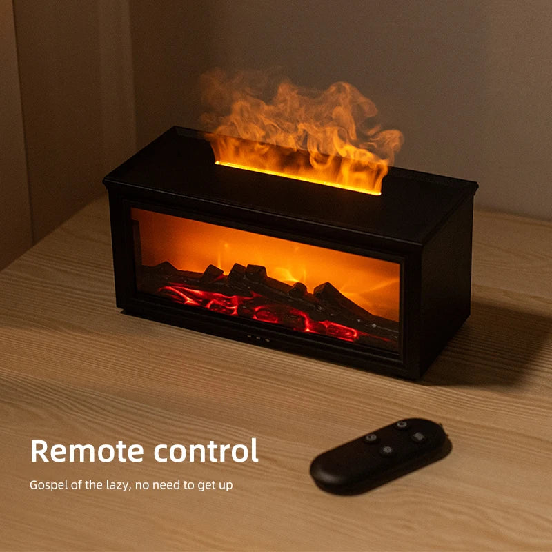 Flame Aroma Diffuser 7 Colour LED Essential Oil Humidifier Fireplace Mist Machine – White