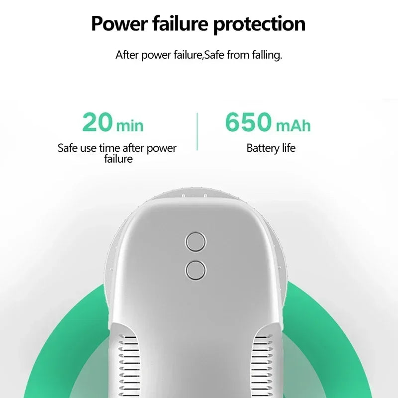 Window Cleaning Robot Automatic Glass Cleaner with AI Navigation and Variable Suction – White