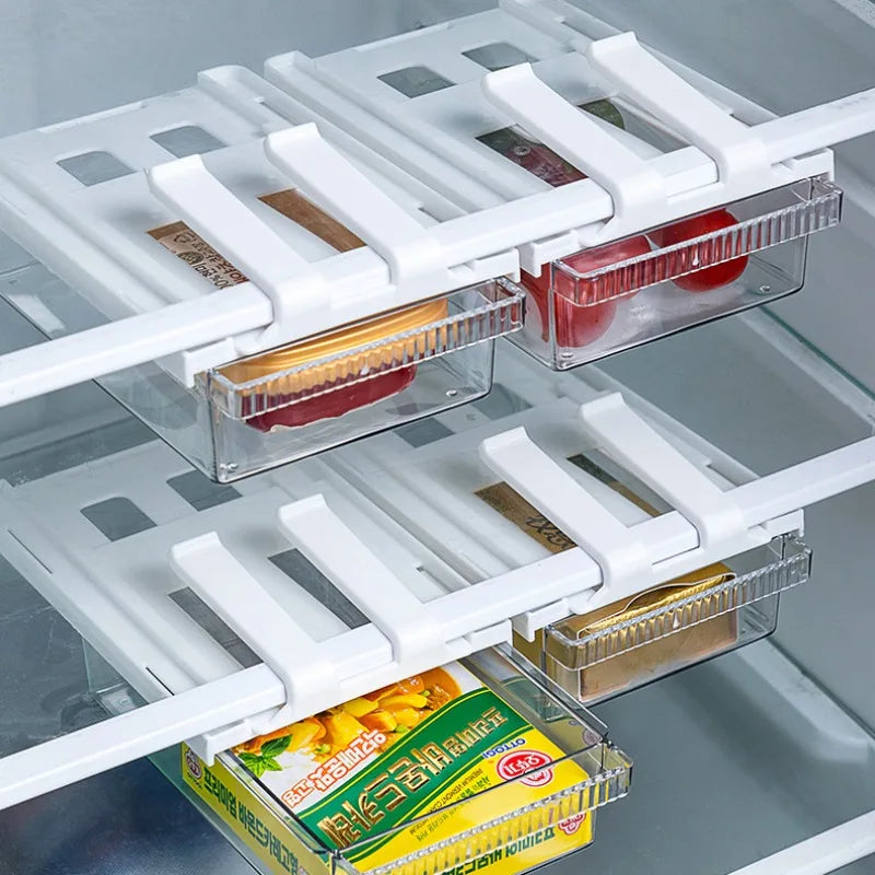 Small Pull-Out Refrigerator Organizer Drawer Clear Fridge Storage Bin