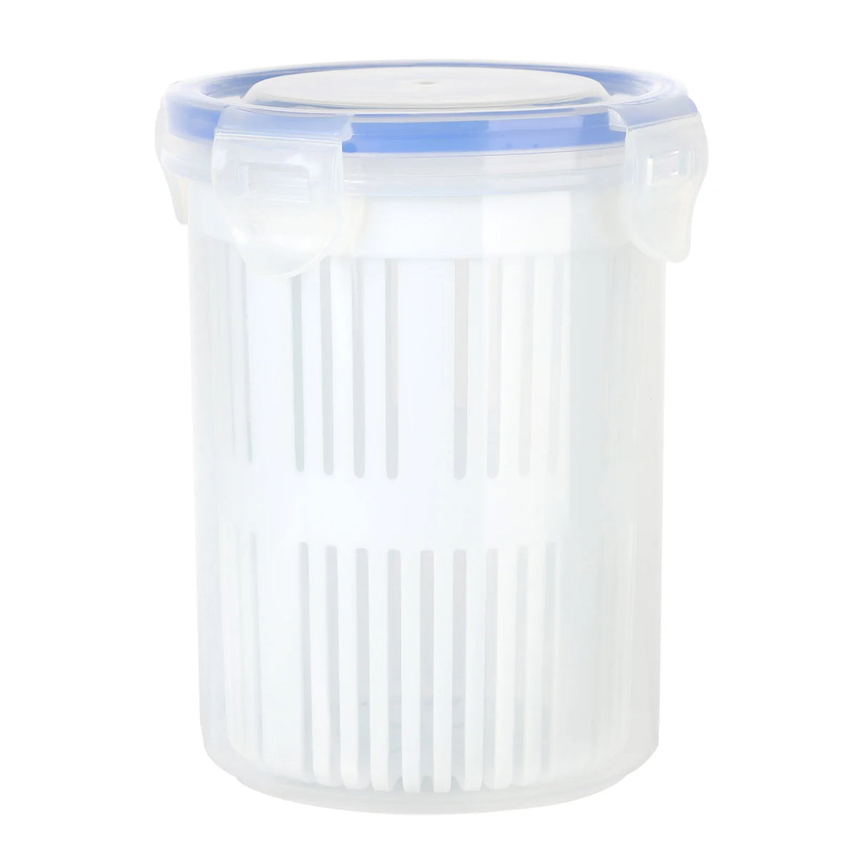 Pickle Jar with Lift-Up Strainer Airtight Leak-Proof Food Storage - White
