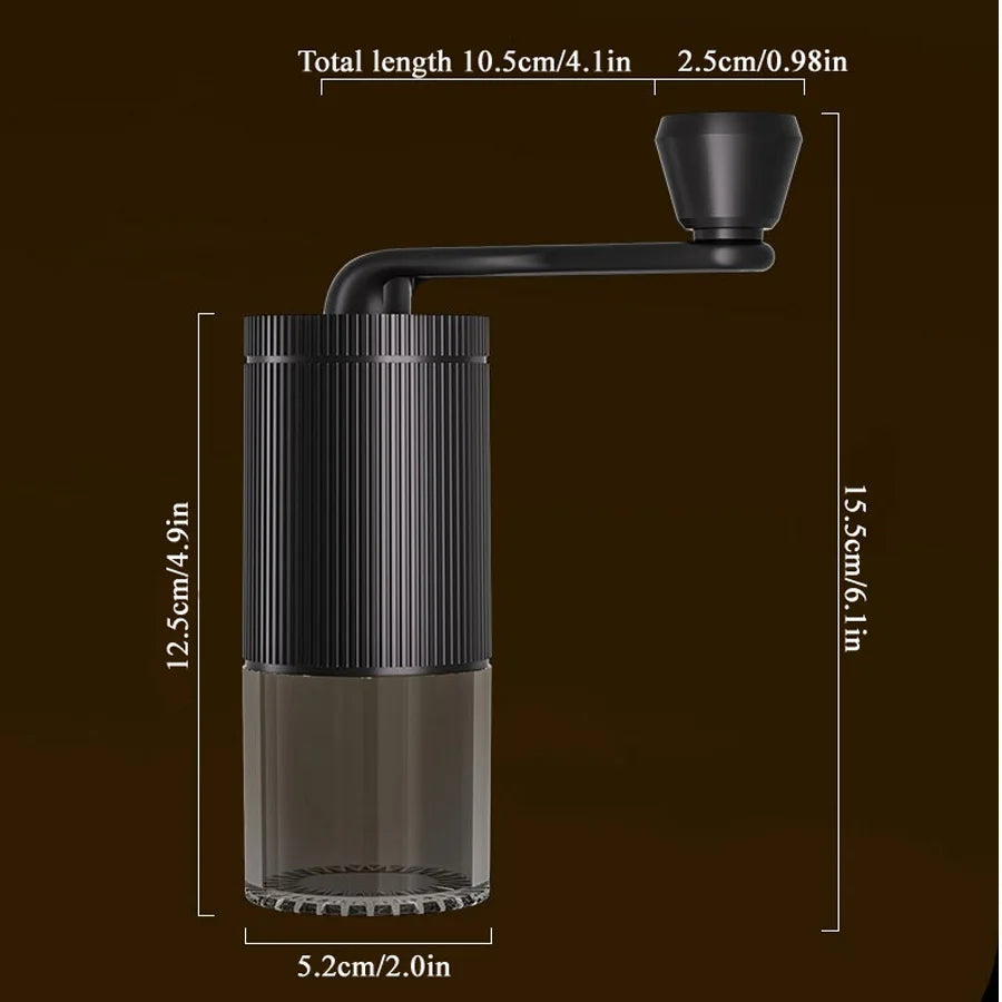 Manual Coffee Grinder Adjustable Ceramic Burr Hand Crank Coffee Bean Mill Portable White