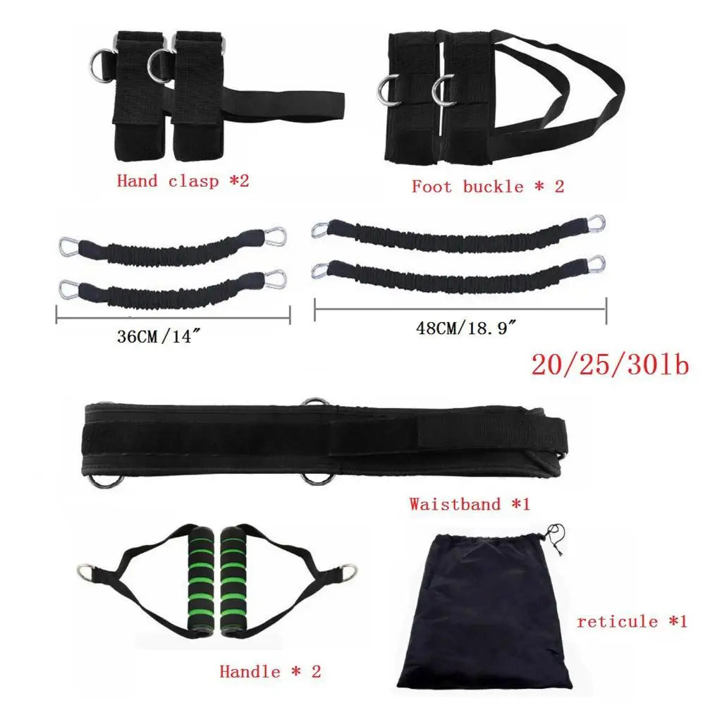 Resistance Band Training Set Portable Heavy Duty Arm Leg Speed Strength Agility Strap 12 Piece Kit - 11 Kg