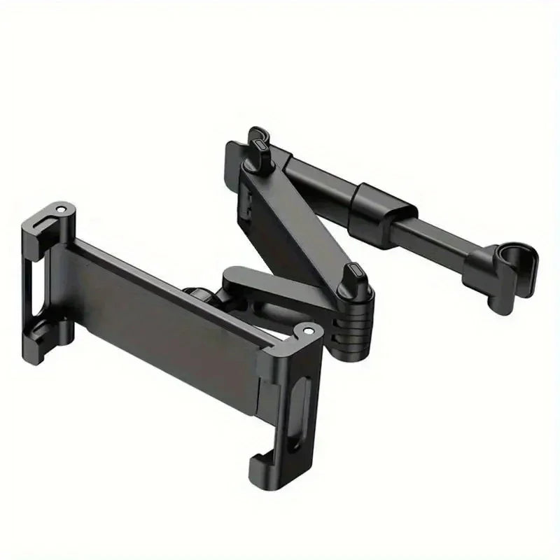 Phone Tablet Holder Telescopic Rotating Headrest Mount Adjustable Back Seat Viewing Stand - Black