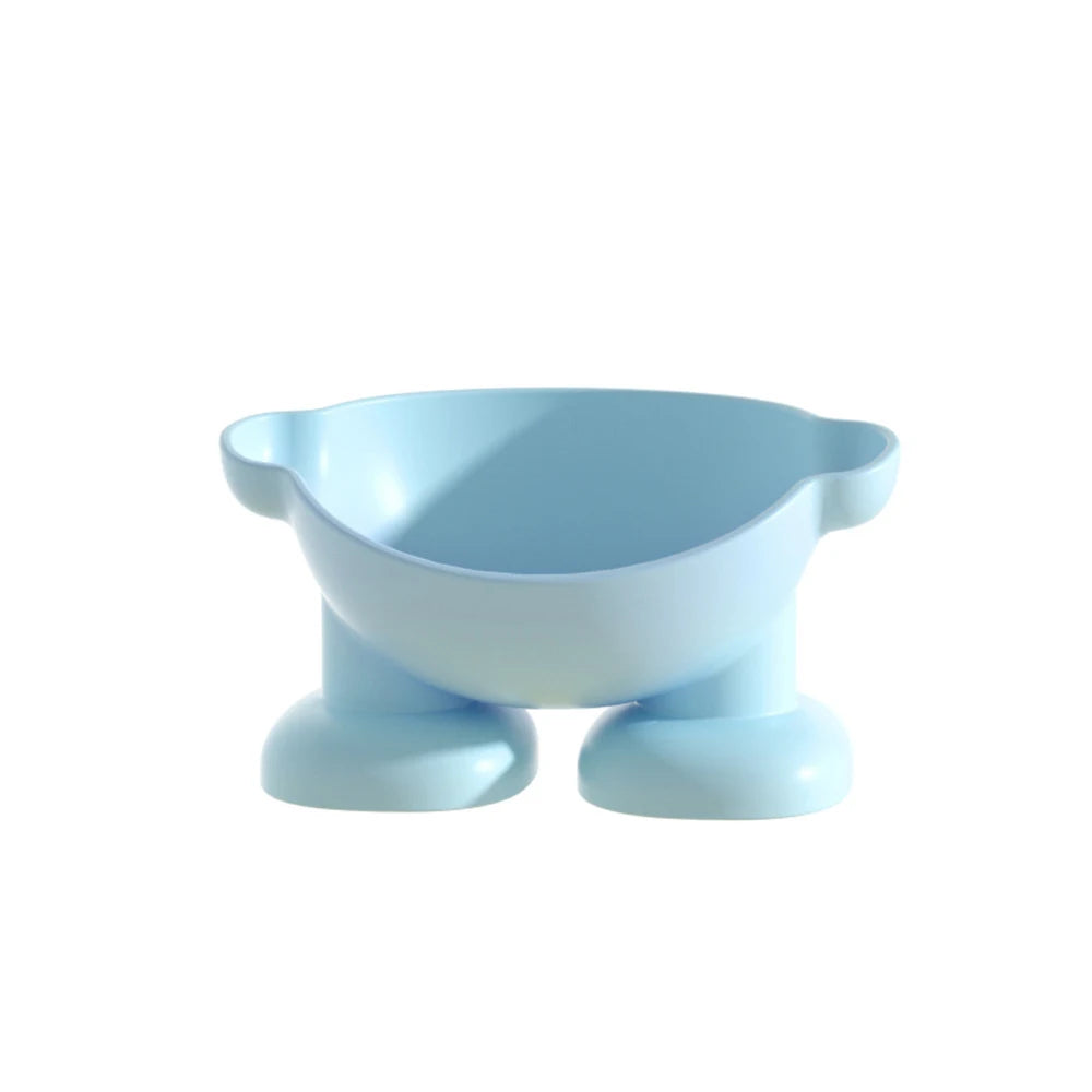 Tilted Cat Food Bowl Whisker Friendly Raised Feeding Bowl Anti Vomiting Pet Dish – Blue