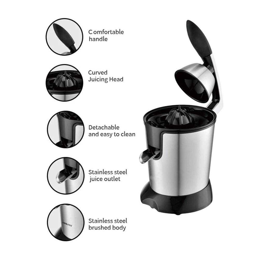 Electric Juicer Blender 400ml Portable Stainless Steel Fruit Mixer 200W - Black