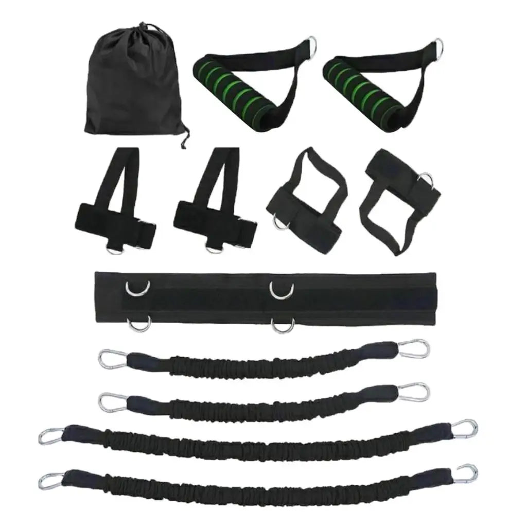 Resistance Band Training Set Portable Heavy Duty Arm Leg Speed Strength Agility Strap 12 Piece Kit - 11 Kg
