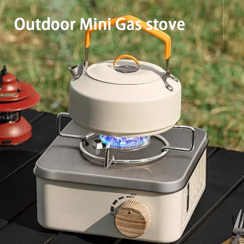 Camping Gas Stove 2800W Portable Butane Cassette Burner Electronic Ignition – White