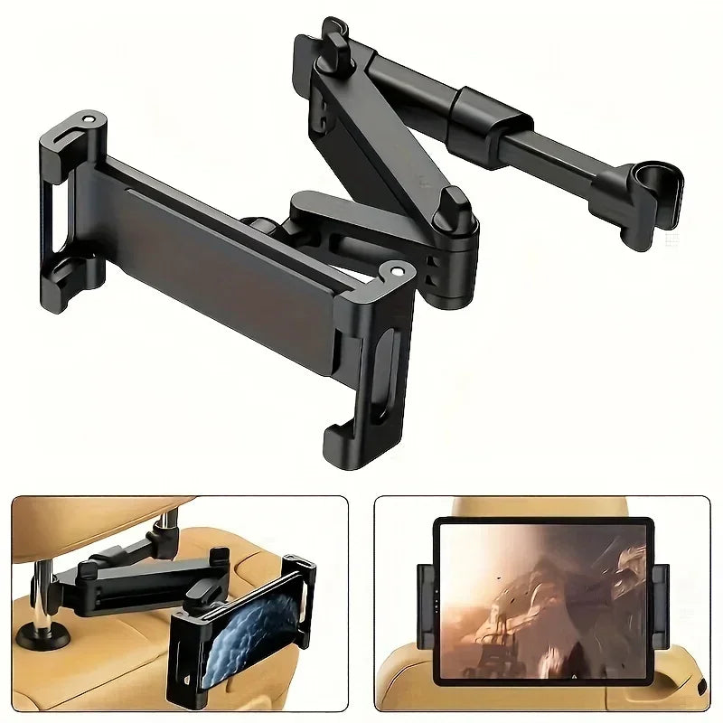 Phone Tablet Holder Telescopic Rotating Headrest Mount Adjustable Back Seat Viewing Stand - Red
