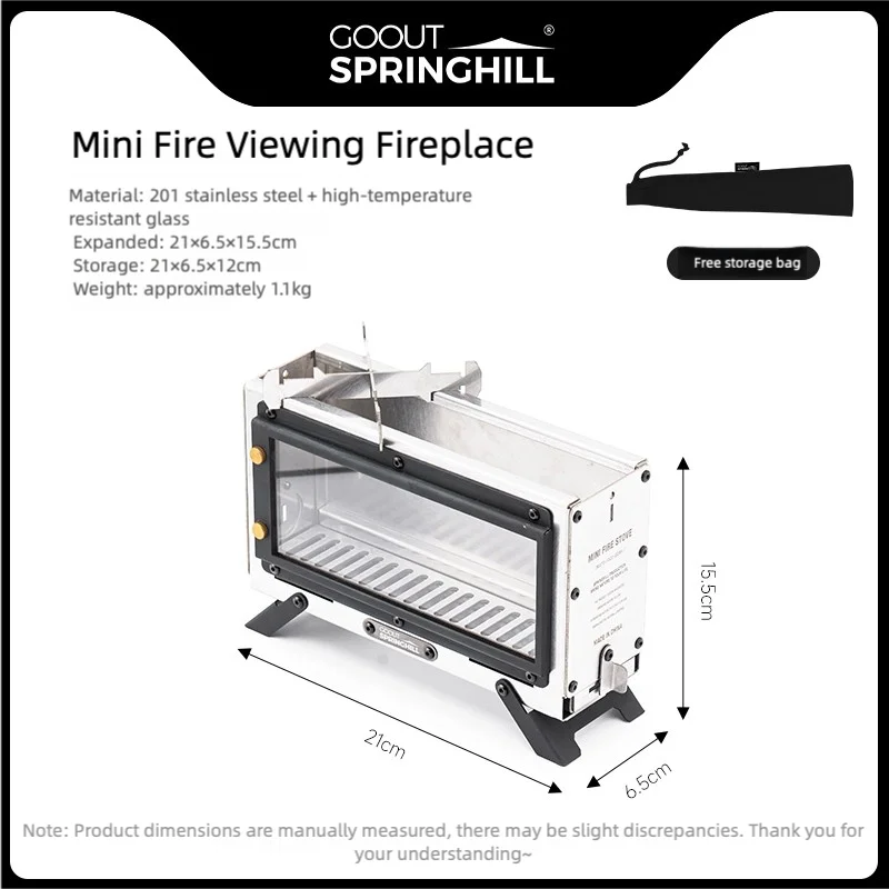 Mini Camping Stove Portable Stainless Steel Folding Firewood Stove - 1 Pc
