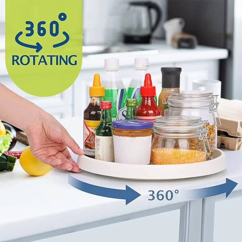 360° Rotating Spice Rack Turntable Pantry Organizer Storage Tray for Kitchen Cabinets and Countertops – Small