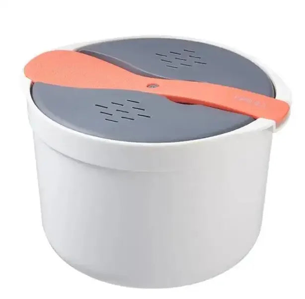 Microwave Rice Cooker Bento Lunch Box Food Steamer with Lid Portable Food Container – Orange
