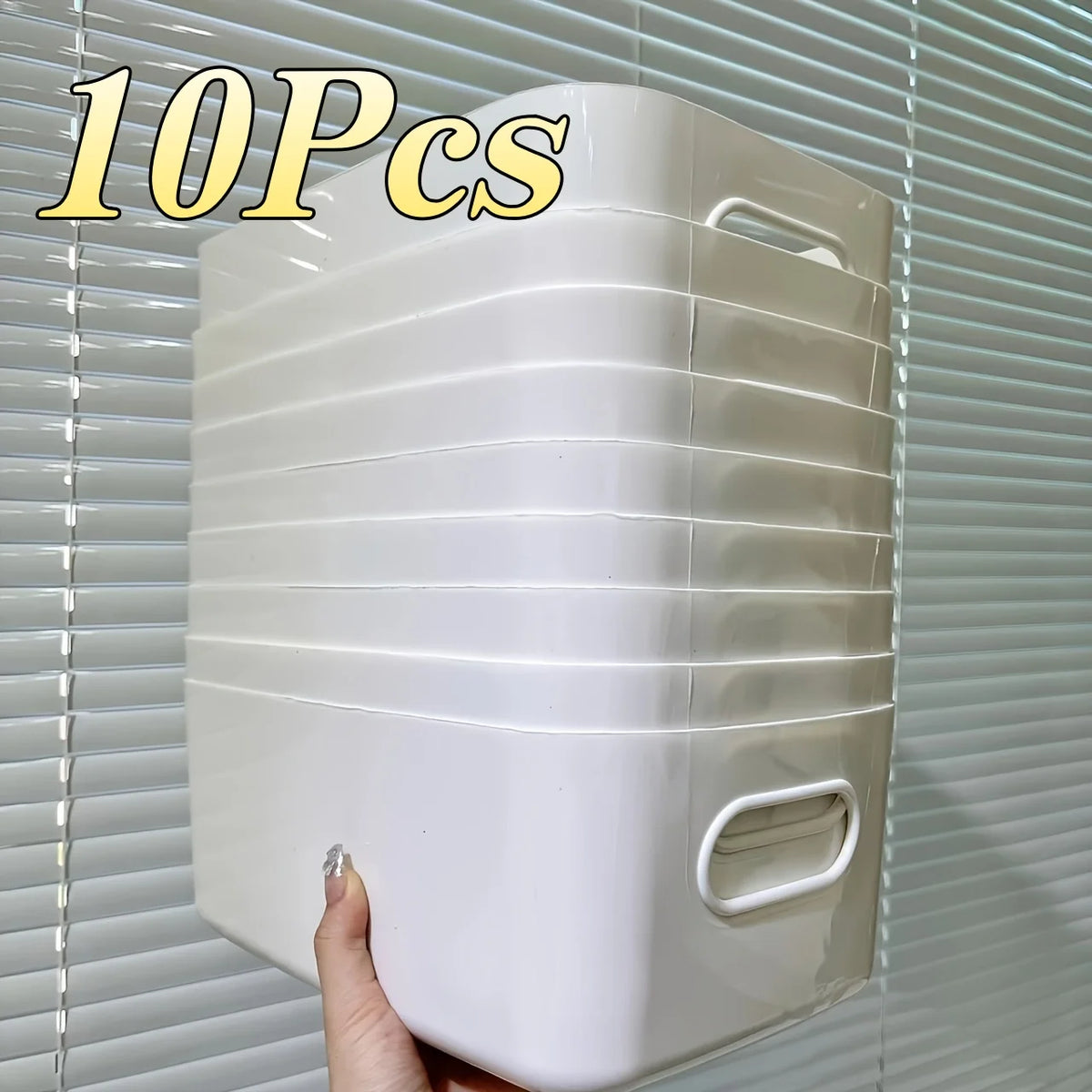 Storage Basket 10 Piece Plastic Desktop Organiser for Kitchen Bathroom and Office