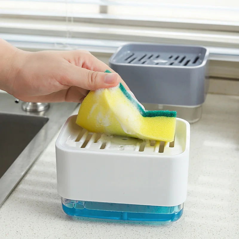 Soap Dispenser 320ML Kitchen Sponge Holder - Grey