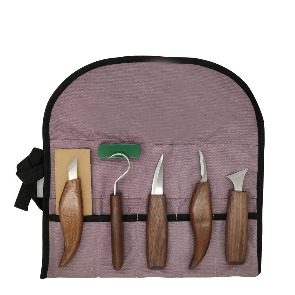 8pcs Wood Carving Kit Hand Carving Knife Set with Needle File and Spoon Carving Tools for Beginners