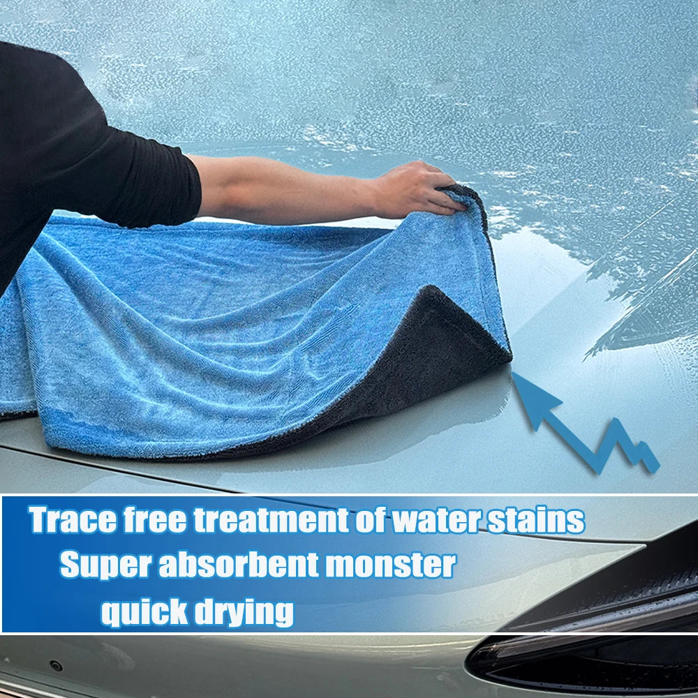 Microfiber Car Towel 1300GSM Ultra Thick Absorbent Drying Cloth - 60cm × 90cm