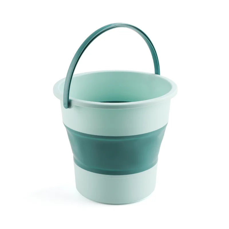 Folding Bucket 16.8L Collapsible Portable Wash Basin Outdoor Home - Green