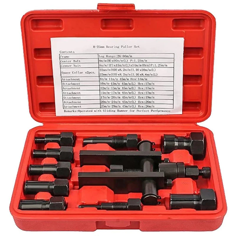 Bearing Puller Tool Kit Heavy Duty 10pcs Motorcycle Internal Bearing Removal Set with Storage Case