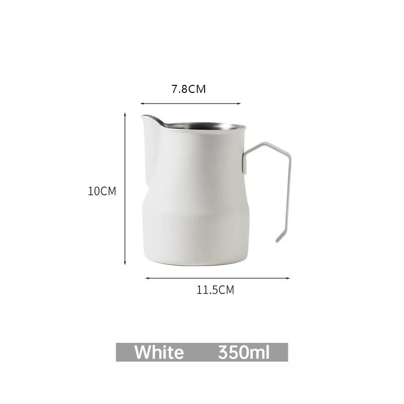Milk Frothing Pitcher 350 mL Stainless Steel Measuring Jug with Pouring Spout for Coffee Preparation