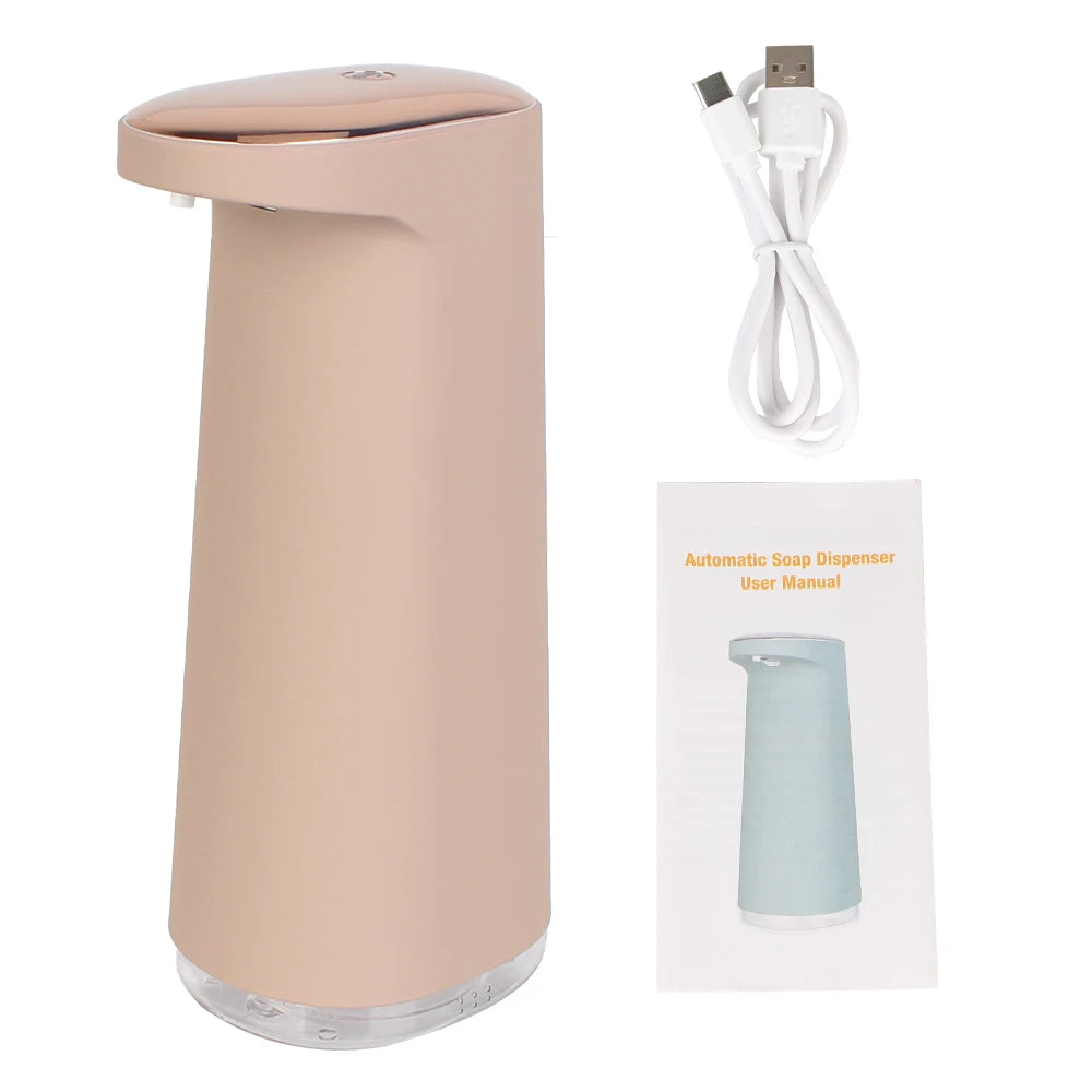 450ml Automatic Foaming Soap Dispenser USB Rechargeable Touchless Sensor Hand Soap Dispenser – Pink