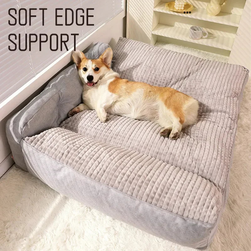 Dog Bed Removable Washable Plush Pet Sofa Non Slip Comfort Mat - Large