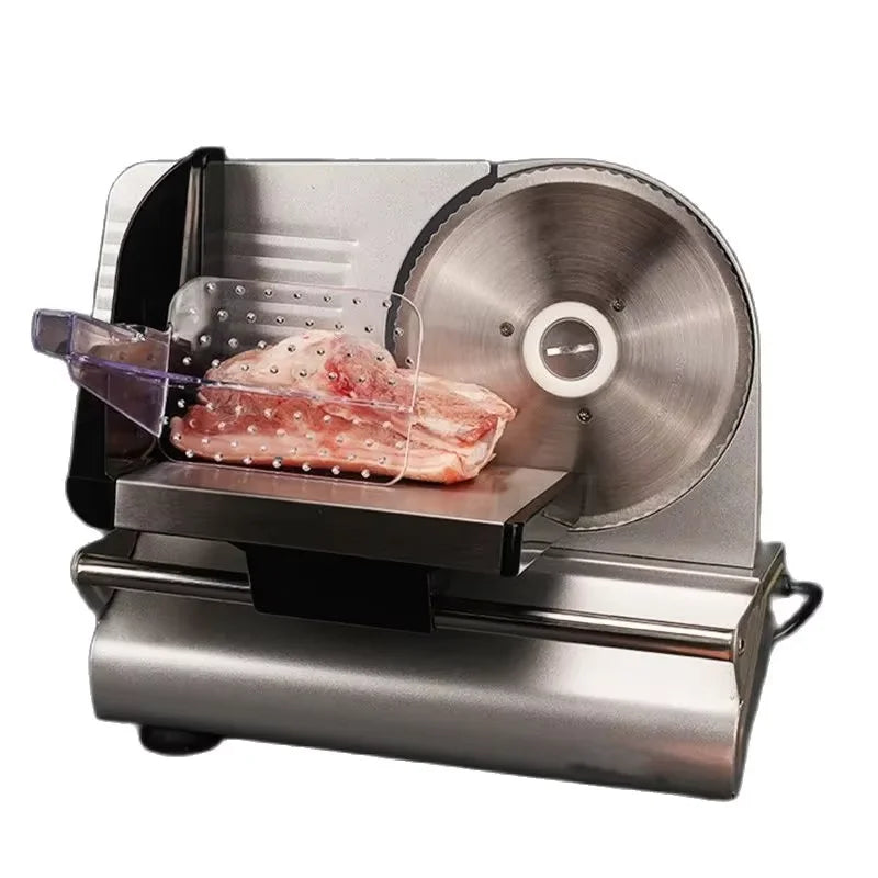 Electric Meat Slicer 150W Stainless Steel Food Cutter Adjustable 15mm Thickness – Gray