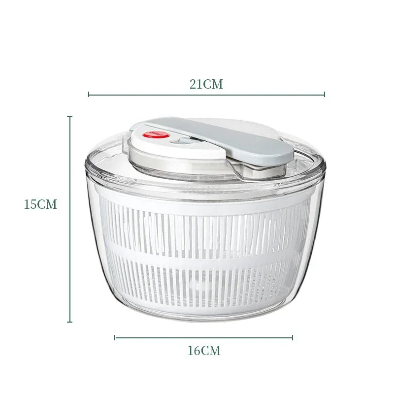 Salad Spinner 3L Multifunction Vegetable Dryer Lettuce Washer Kitchen Spinner – White