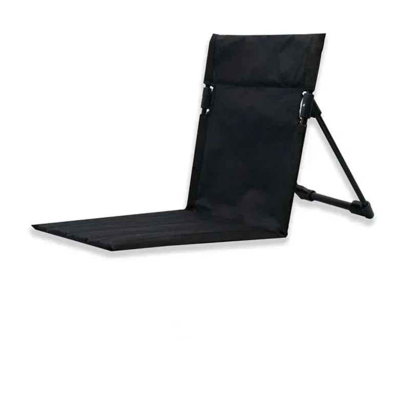 Ultra-Light Folding Floor Chair Portable Camping Beach Seat with Aluminium Alloy Frame – Black