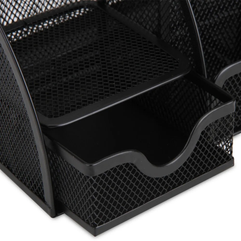 Pen Holder Metal Mesh Desk Organiser with Multiple Compartments for Office Storage