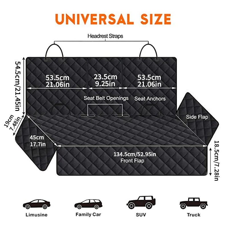 Portable Waterproof Pet Travel Hammock Seat Cover Heavy Duty Polyester Back Seat Protector