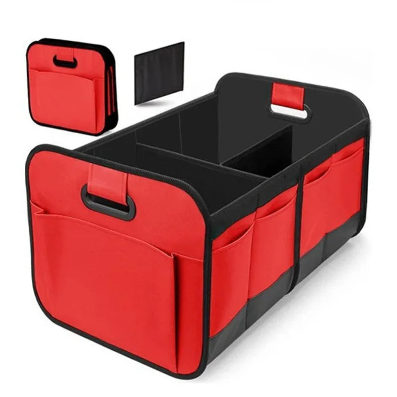 Collapsible Car Trunk Storage Organizer 60cm 3 Compartment Oxford Fabric SUV - Blue