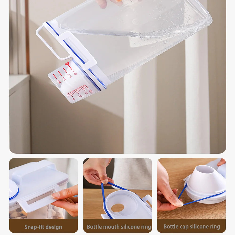 Pet Food Storage Container 2kg Sealed Dry Food Bin Moisture Resistant - White
