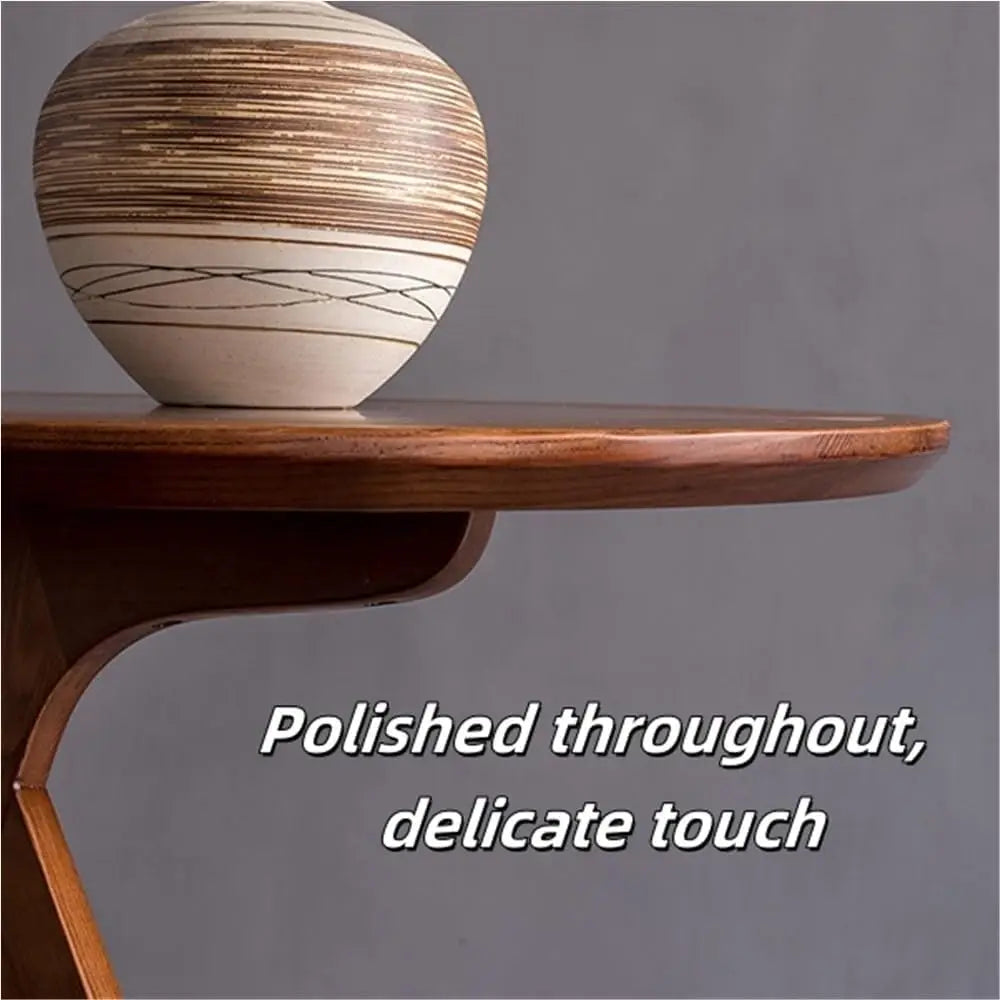 Side Table 45cm Solid Wood Round Small Coffee End Unit Tri-Leg Support – Burly Wood
