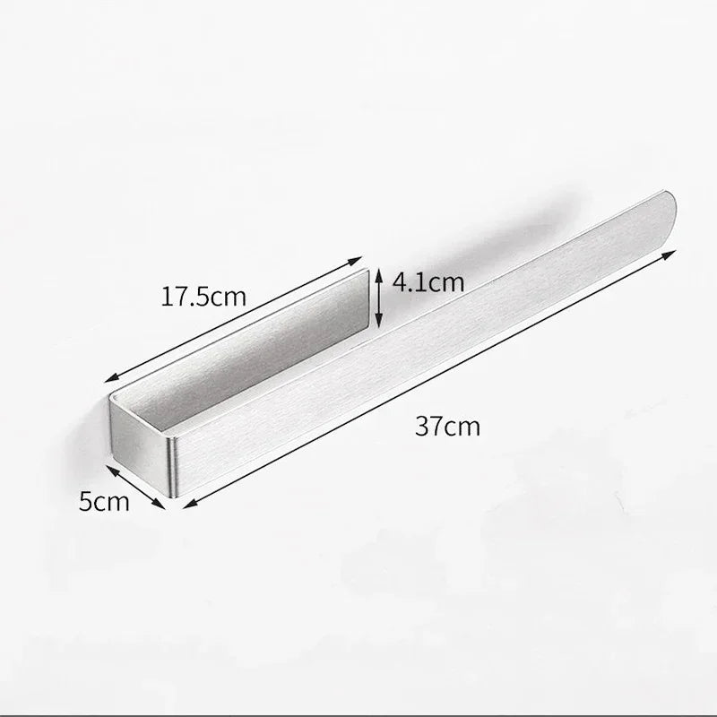 Self Adhesive Stainless Steel Towel Rack 37cm Wall Mounted Hand Towel Holder – Silver