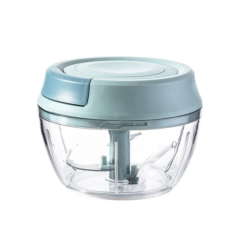 Manual Food Chopper 500mL Hand Pull Vegetable Garlic Onion Mincer with Stainless Steel Blades